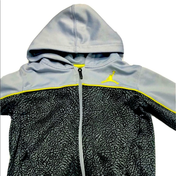 Nike Air Jordan Elephant Print Volt/Grey Hoodie - Picture 1 of 8